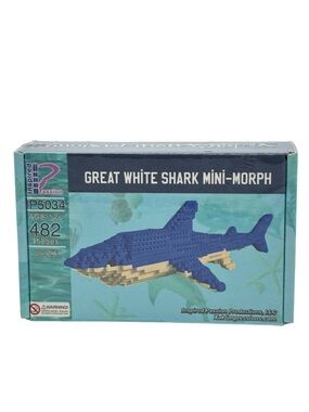 Great White Shark Mini Morph Building Blocks Set 482 Pieces Micro Blocks Toy Kit